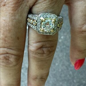 Designer diamond engagement wedding ring 2.69 CTW